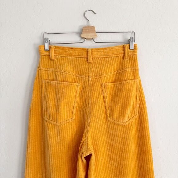 Urban Outfitters UO Lena Chenille Wide Leg Pants Pumpkin Orange Women’s Size 8 - Picture 7 of 10